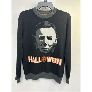 Halloween Sweater Mens, Small Mondo Pullover, Michael Myers Mask, Horror,  Black
